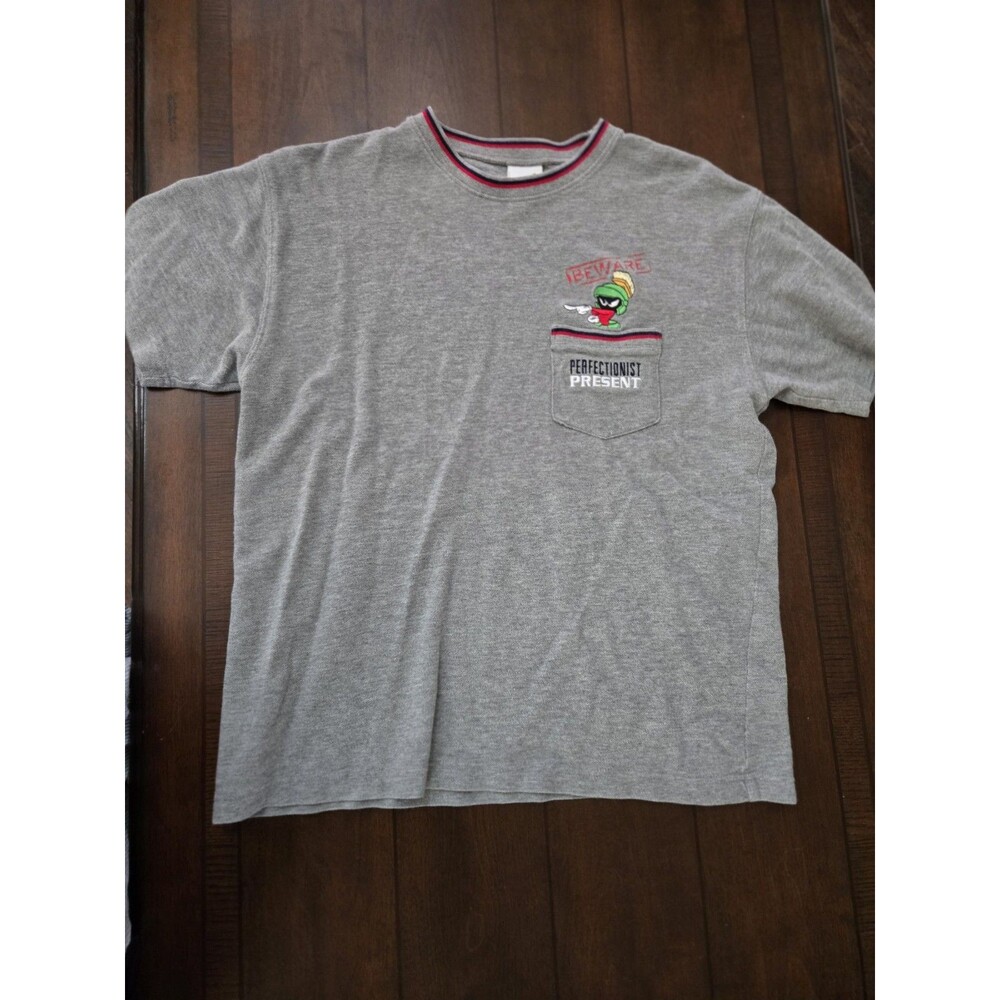 Warner Bros. Studio Store Embroidered Gray Marvin The Martian Shirt Sz S